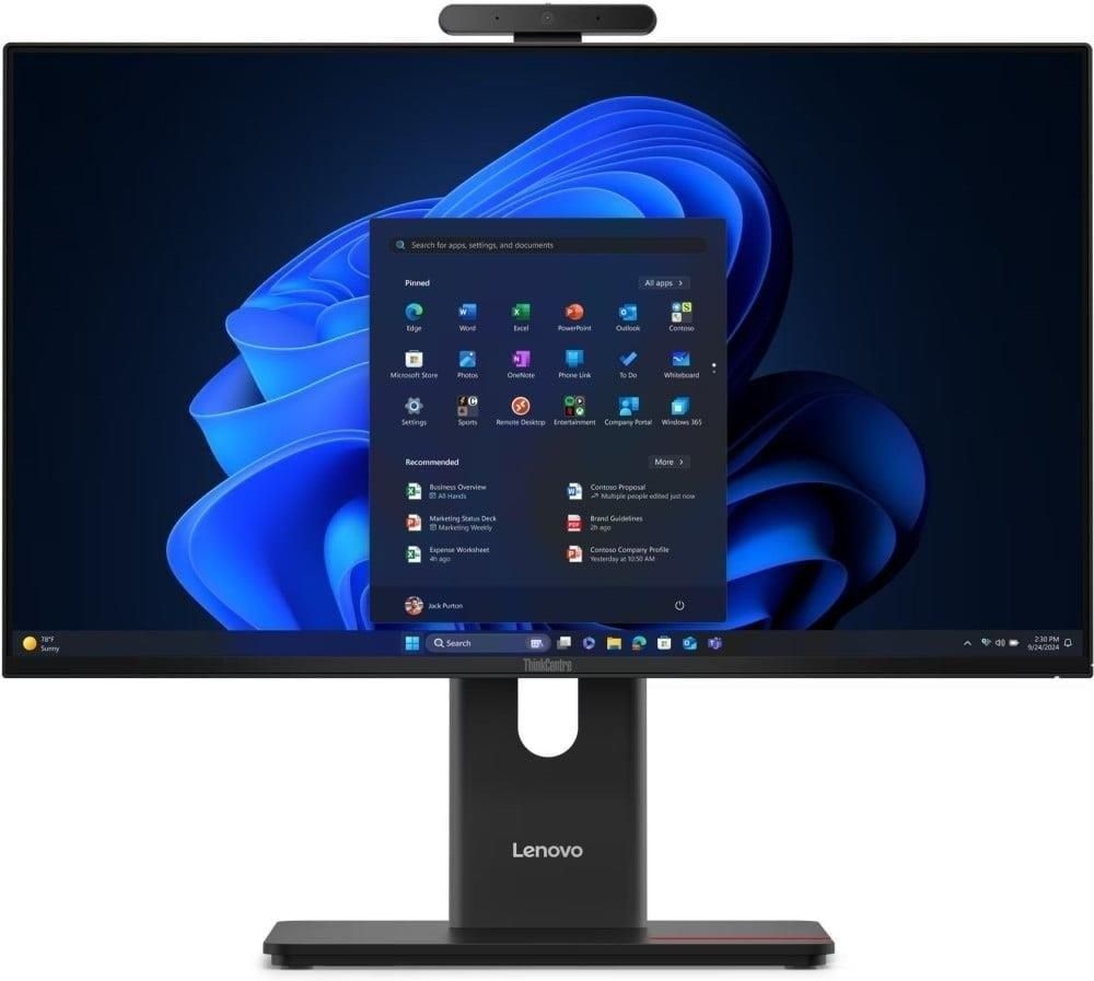 All-In-One Lenovo Intel Q870 13AY001LPB, 23.8 inch 1920 x 1080 pixeli, Intel Core Ultra 7 - 265T (20 C / 20 T, 1.5 GHz - 5 GHz, 30 MB cache, 112 W), 16 GB DDR5, 512 GB SSD, Intel Intel Graphics, Windows 11 Pro Versiune OS 64 bit - limba Poloneza/Engleza, Negru