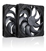 NOCTUA NF-A14x25r G2 PWM Sx2-PP chromax.black, round frame, 140mm dual fan set