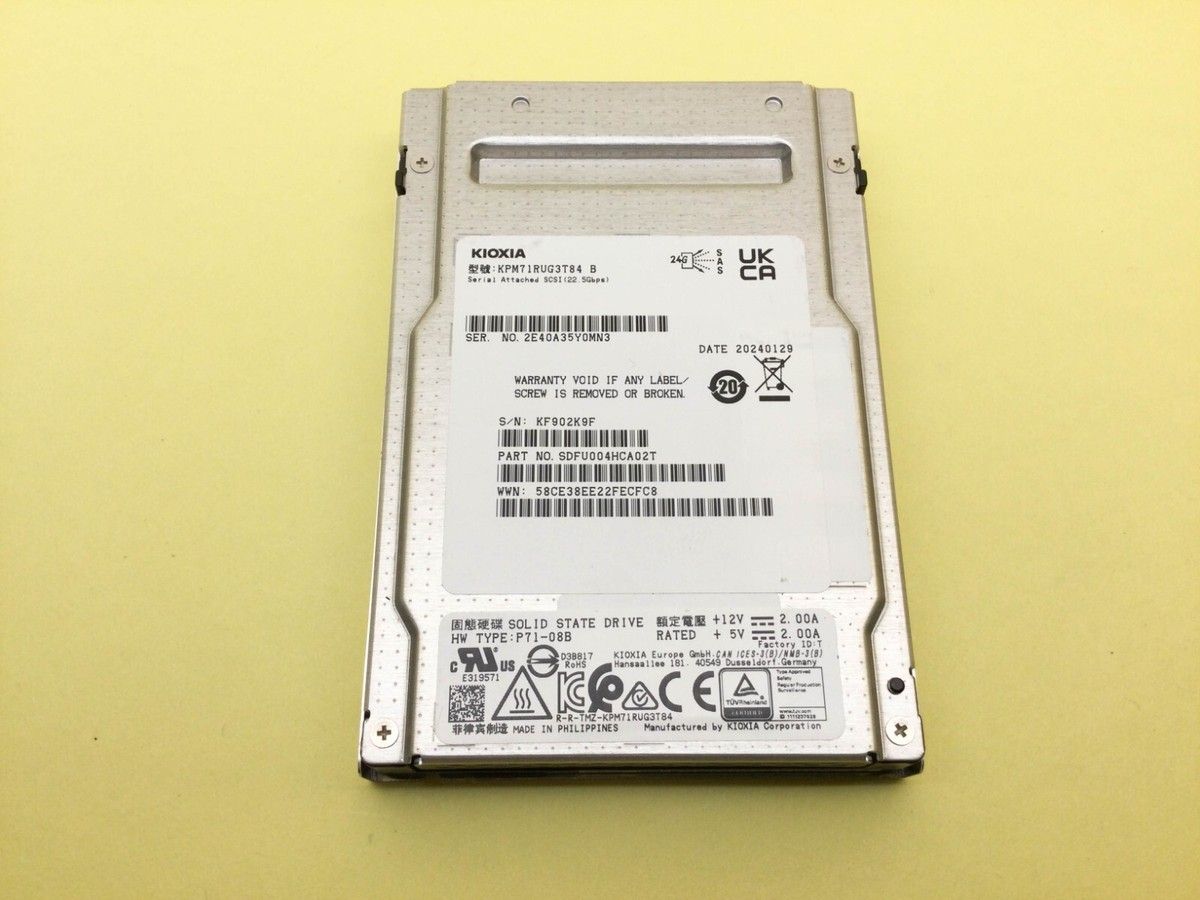 Kioxia SSD PM7-R 3.84TB 2.5'' (15mm) SAS 24Gb/s Read Intensive DWPD 1 | KPM71RUG3T84