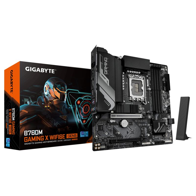 GIGABYTE B760M GAMING X WIFI6E GEN5. Processor manufacturer: Intel, Processor socket: LGA 1700, Compatible processor series: Intel® Celeron®, Intel Core i3 12th Gen, Intel Core i3 13th Gen, Intel Core i3 14th Gen, Intel.... Supported memory types: DDR5-SDRAM, Maximum internal memory: 256 GB, Memory