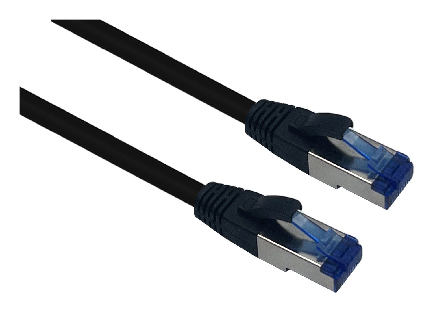 helos Patchkabel Cat 6a Outdoor RJ45 schwarz 45m AWG26/1