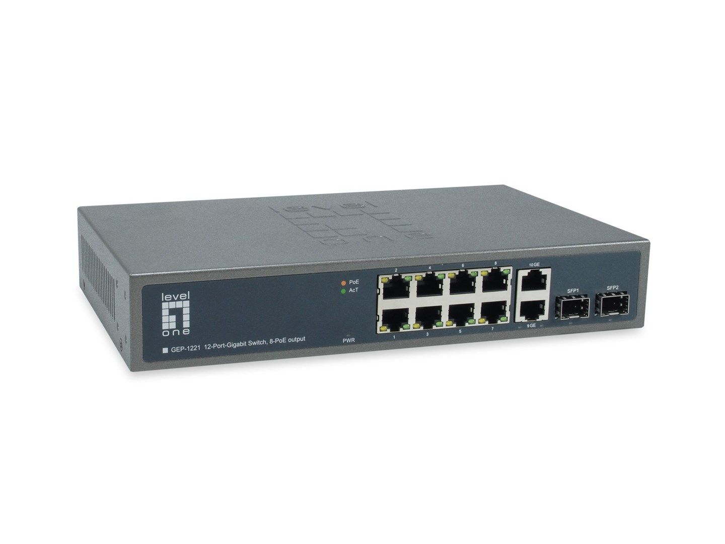 Switch LevelOne GB PoE+ 12-port 19  150W