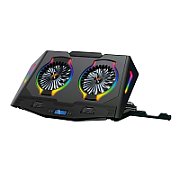 CONCEPTRONIC 2-Fan USB-A2.0 Laptop-KĂĽhlpad 40Kg RGB   17  sw