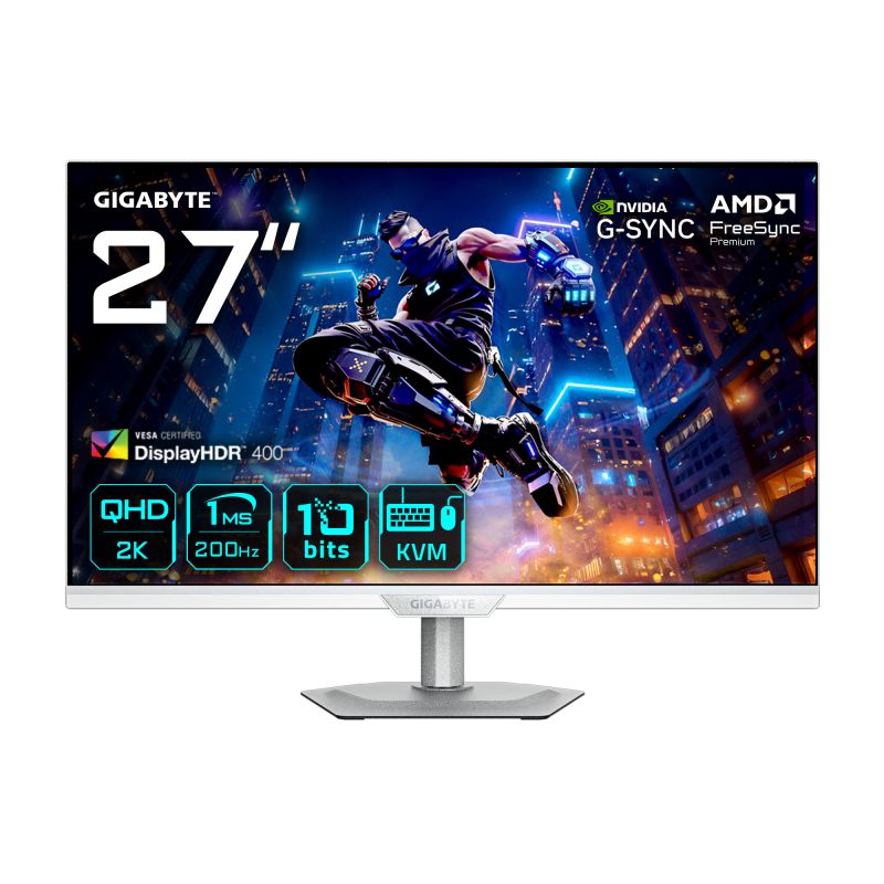 GIGABYTE M27Q2 QD ICE. Display diagonal: 68.6 cm (27 ), Display resolution: 2560 x 1440 pixels, HD type: Quad HD, Display technology: LED, Response time: 1 ms, Native aspect ratio: 16:9, Viewing angle, horizontal: 178°, Viewing angle, vertical: 178°. Built-in USB hub, USB hub version: 3.2 Gen 1 (3.1