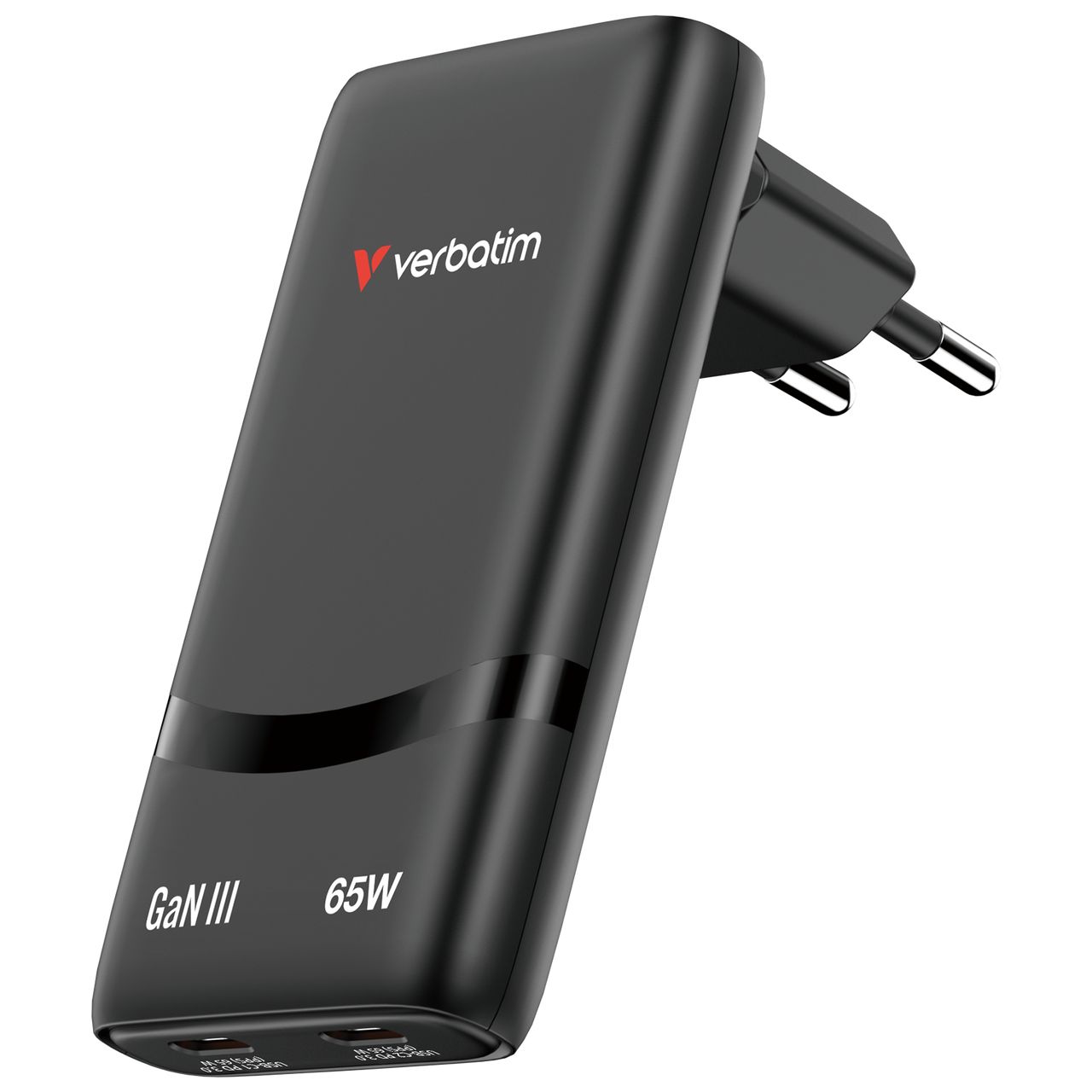 Incarcator Verbatim Fold 'n Go GaN 65W BlackEU plug/2x USB-CPD3.0 up to 65W