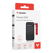 Pocket SSD USB 3.2 Gen 2 256GB Black/Red Verbatim