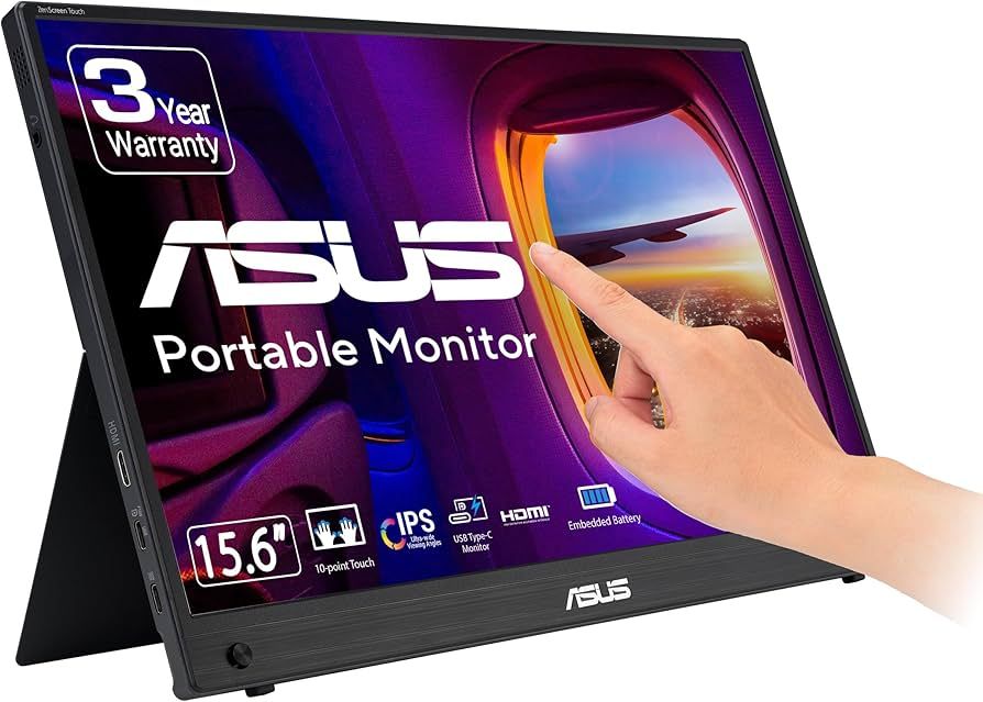 Monitor portabil ASUS ZenScreenTouch,16''MB16AMTR,IPS,FHD (1920 x 1080), 10-point touch