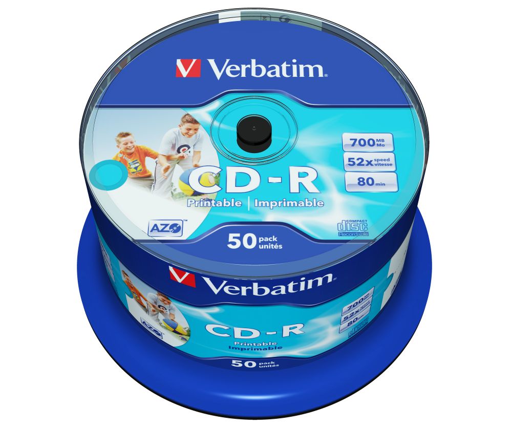 CD-R AZO VERBATIM 52x 700MB 50 BUCWide printable surface non ID