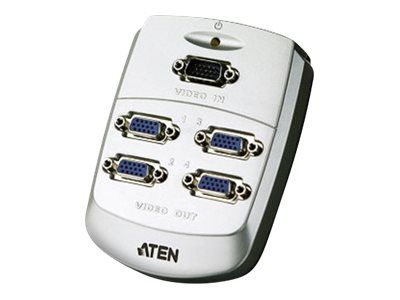 SPLITTER video ATEN, split 4 monitoare la 1 PC, conector 1: VGA (T); conector 2: VGA (M) x 4, 