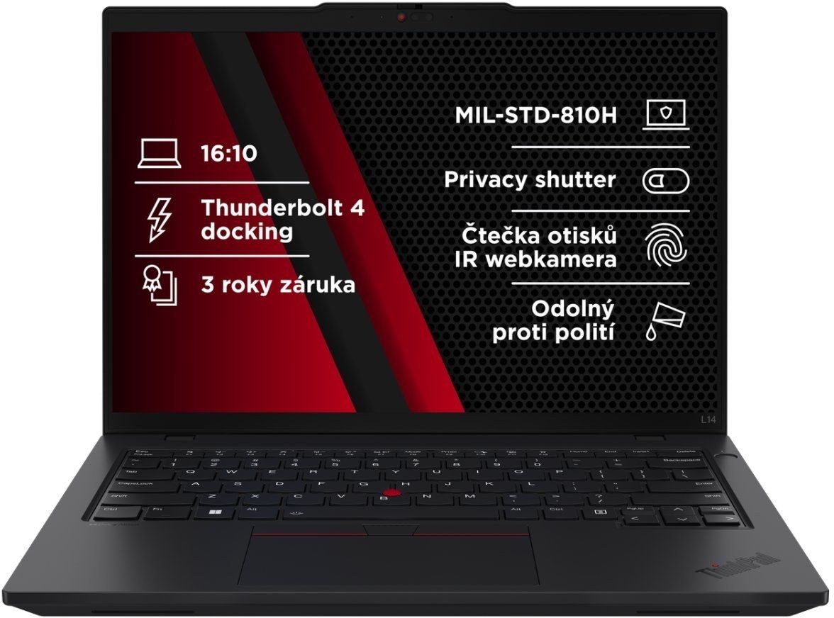 Laptop Lenovo ThinkPad L14 Gen 6 21S6001FCK, 14 inch 1920 x 1200, Intel 225U (12 C / 14 T, 1.5 GHz - 4.8 GHz, 24 MB cache, 28 W), 16 GB DDR5, 512 GB SSD, Intel Graphics, Windows 11 Pro