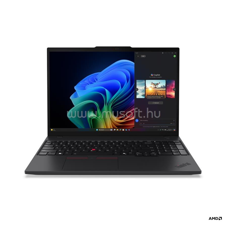 Laptop Lenovo ThinkPad T16 Gen 4 21QN001PHV, 16 inch 1920 x 1200, AMD AI 5 340 (6 C / 12 T, 2.0 GHz - 4.8 GHz, 6 MB + 16 MB cache, 28 W), 32 GB DDR5, 512 GB SSD, AMD Radeon Graphics, Windows 11 Pro