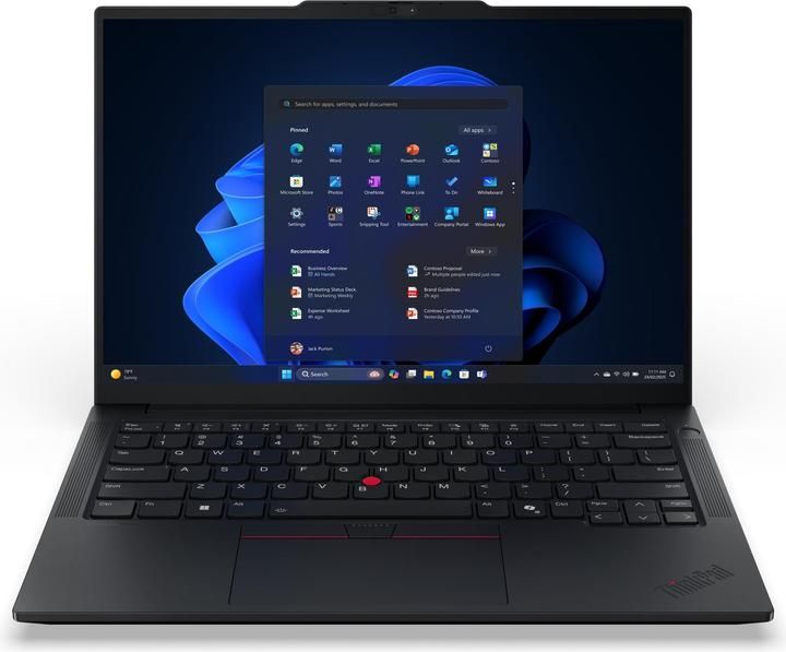 Laptop Lenovo ThinkPad E14 Gen 7 intel core ultra 5, 14 inch 1920 x 1200 pixeli, Intel 228V (8 C / 8 T, N/A - 4.5 GHz, 8 MB Intel Smart Cache cache, 37 W), 32 GB DDR5x, 512 GB SSD, Intel, Windows 11 Pro, Tastatura English (EU), Negru
