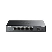 Omada 5-Port 2.5GBASE-T Easy Managed Switch with 1 10GE SFP+ Slot PORT: 5× 2.5G RJ45 Ports，1× 10G SFP+ Slot SPEC: Desktop Steel Case and Fanless FEATURE: Centralized Management by Omada SDN Controller, Omada App. Flow Control, Loopback Detection, Port Isolation, Port Mirroring, LAG, VLAN, IGMP