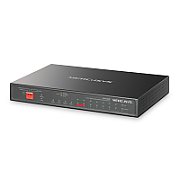 12-Port Gigabit Desktop Switch with 8-Port PoE+ PORT: 8× Gigabit PoE+ Ports, 2× Gigabit Non-PoE Ports, 2× Gigabit SFP Slots SPEC: Compatible with 802.3af/at PDs, 110 W PoE Power, Desktop Steel Case, Wall Mounting FEATURE: Extend Mode for 250m PoE Transmitting, Priority Port 1-2, Isolation Mode, PoE
