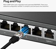 12-Port Gigabit Desktop Switch with 8-Port PoE+ PORT: 8× Gigabit PoE+ Ports, 2× Gigabit Non-PoE Ports, 2× Gigabit SFP Slots SPEC: Compatible with 802.3af/at PDs, 110 W PoE Power, Desktop Steel Case, Wall Mounting FEATURE: Extend Mode for 250m PoE Transmitting, Priority Port 1-2, Isolation Mode, PoE