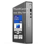 Desktop PC Lenovo ThinkCentre neo 50q Gen 5 Tiny (1L), Intel 210H (8 C / 12 T, 2.2 GHz - 4.8 GHz, 12 MB cache, 45 W), 16 GB DDR5, 1 TB Tip SSD: M.2 2280 PCIe 4.0x4 NVMe Opal 2.0, Fara unitate optica, Intel Intel Graphics Partajata, 90 W, Windows 11 Pro