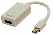 CABLU video LOGILINK, adaptor Mini-DisplayPort (T) la HDMI (M), 15cm, rezolutie maxima Full HD (1920 x 1080) la 60 Hz, alb,  CV0036A  (include TV 0.06 lei)
