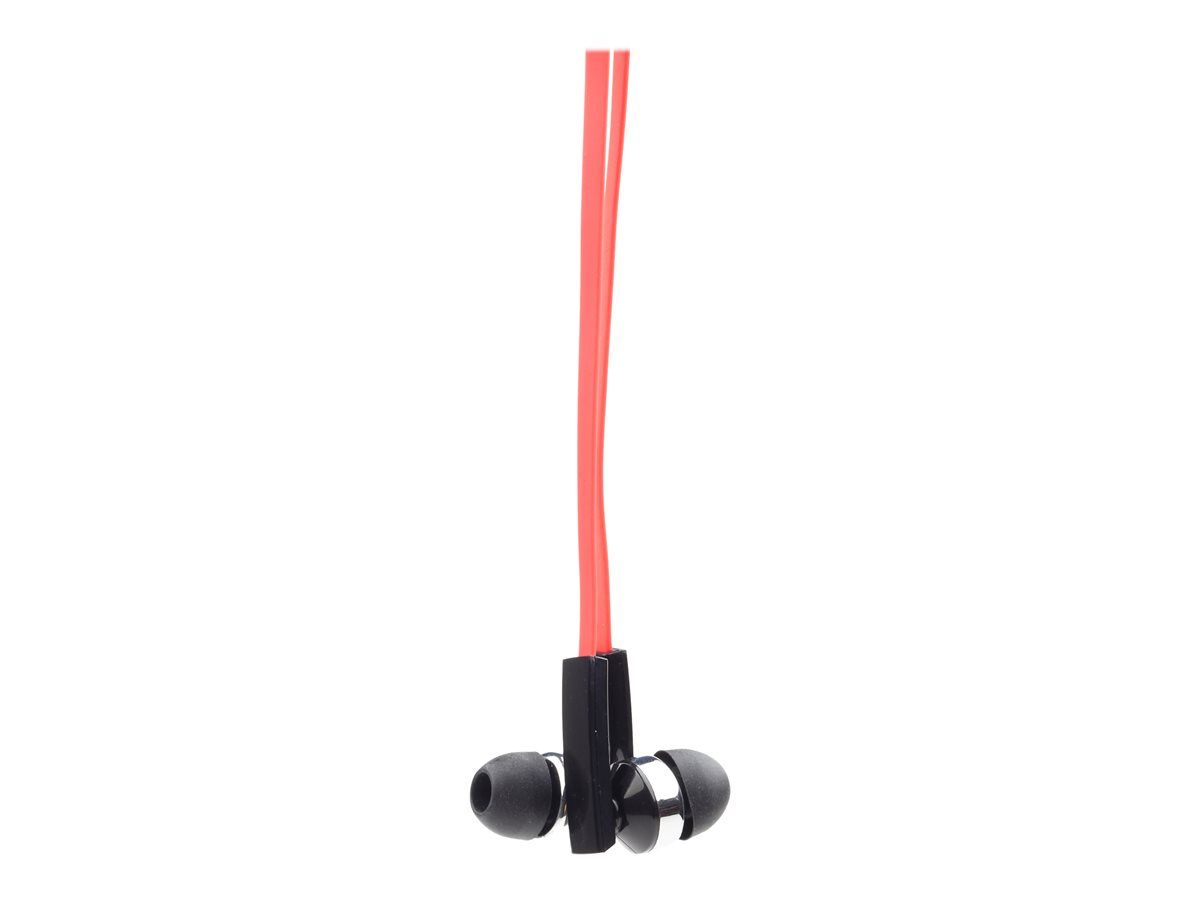 CASTI Gembird, cu fir, intraauriculare, pt smartphone, microfon pe fir, conectare prin Jack 3.5 mm, negru / rosu, 