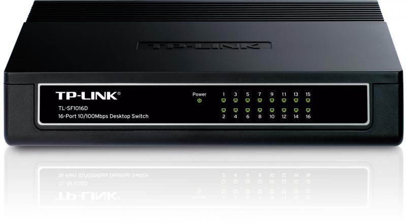 TPLINK TL-SF1016D TP-Link 16-port 10/100M Desktop Switch,16 10/100M RJ45 ports, Plastic case_1