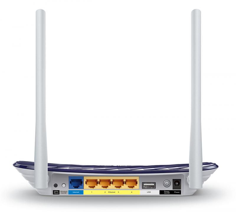 Router Wireless TP-Link ARCHER C20, 1xWAN 10/100, 4xLAN 10/100, 3 anteneexterne, dual-band AC750 (433/300Mbps), Buton WirelessON/OFF,buton WPS_2