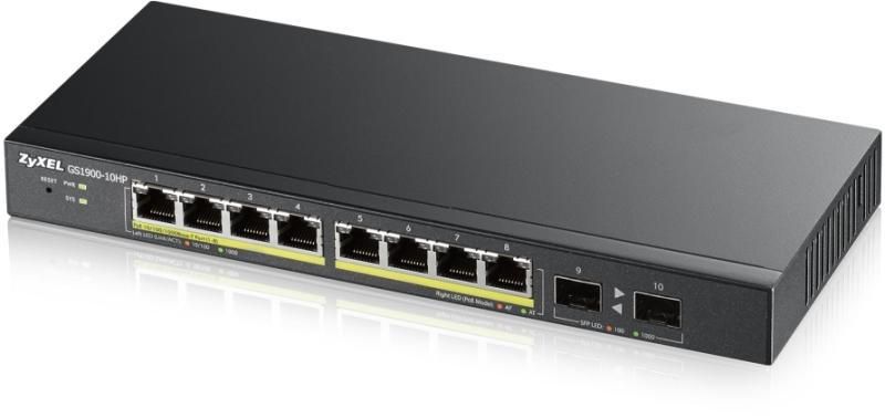 Switch Zyxel GS1900-10HP, 8 port, 10/100/1000 Mbps_1
