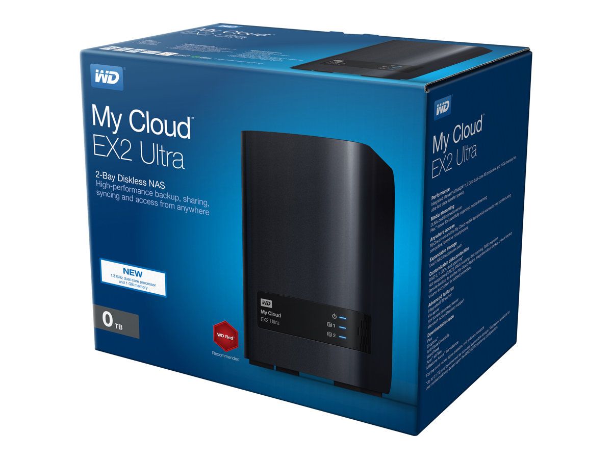 NAS WD My Cloud Expert Series EX2 Ultra 0TB (nepopulat) RAID, My Cloud OS 5, Marvell ARMADA 385 1.3GHz dual-core CPU, 1GB DDR3, 256-bit AES hardware encryption, Backup Software, Additional 2x USB 3.0 Type-A ports for additional accessories, Black_2