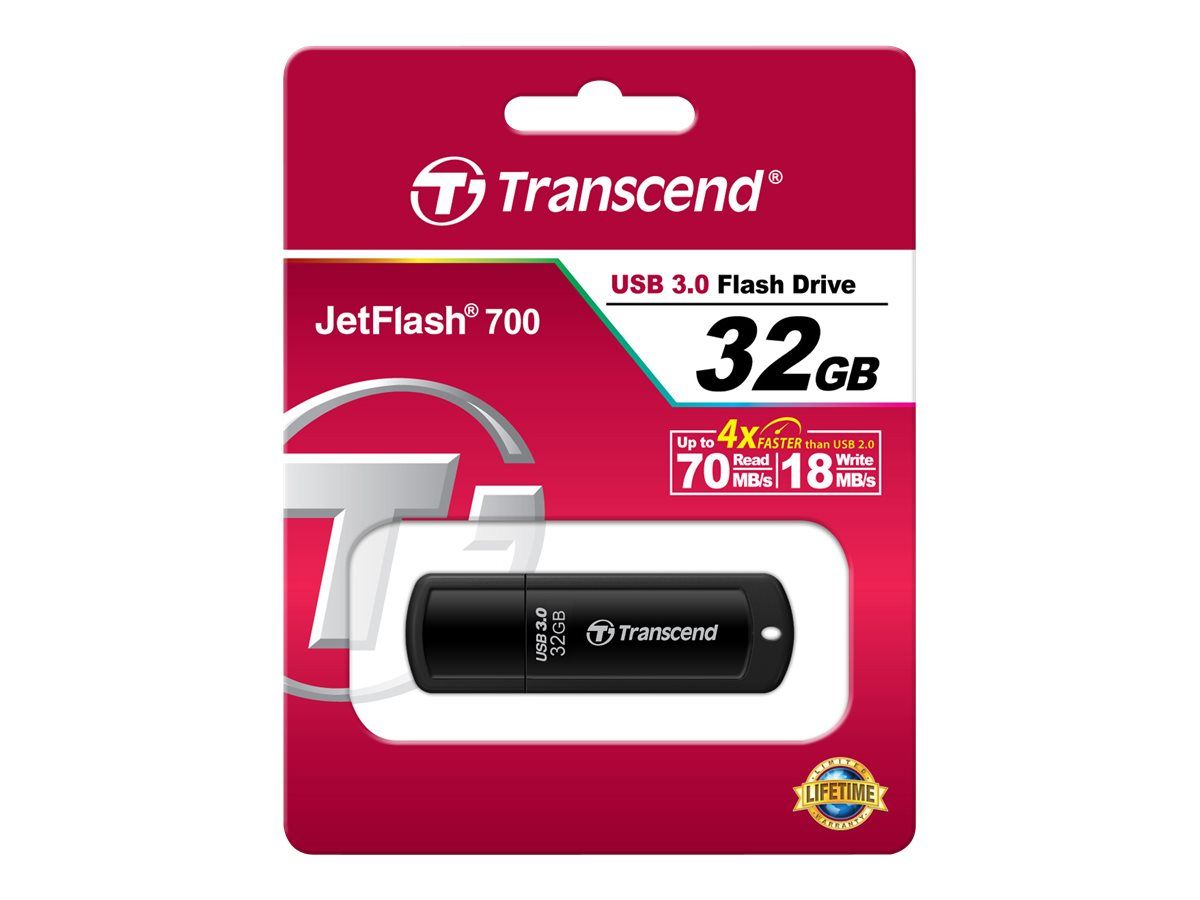 TRANSCEND TS32GJF700 Transcend - stick USB JF700 32GB USB3, viteza 70/30MBs, negru