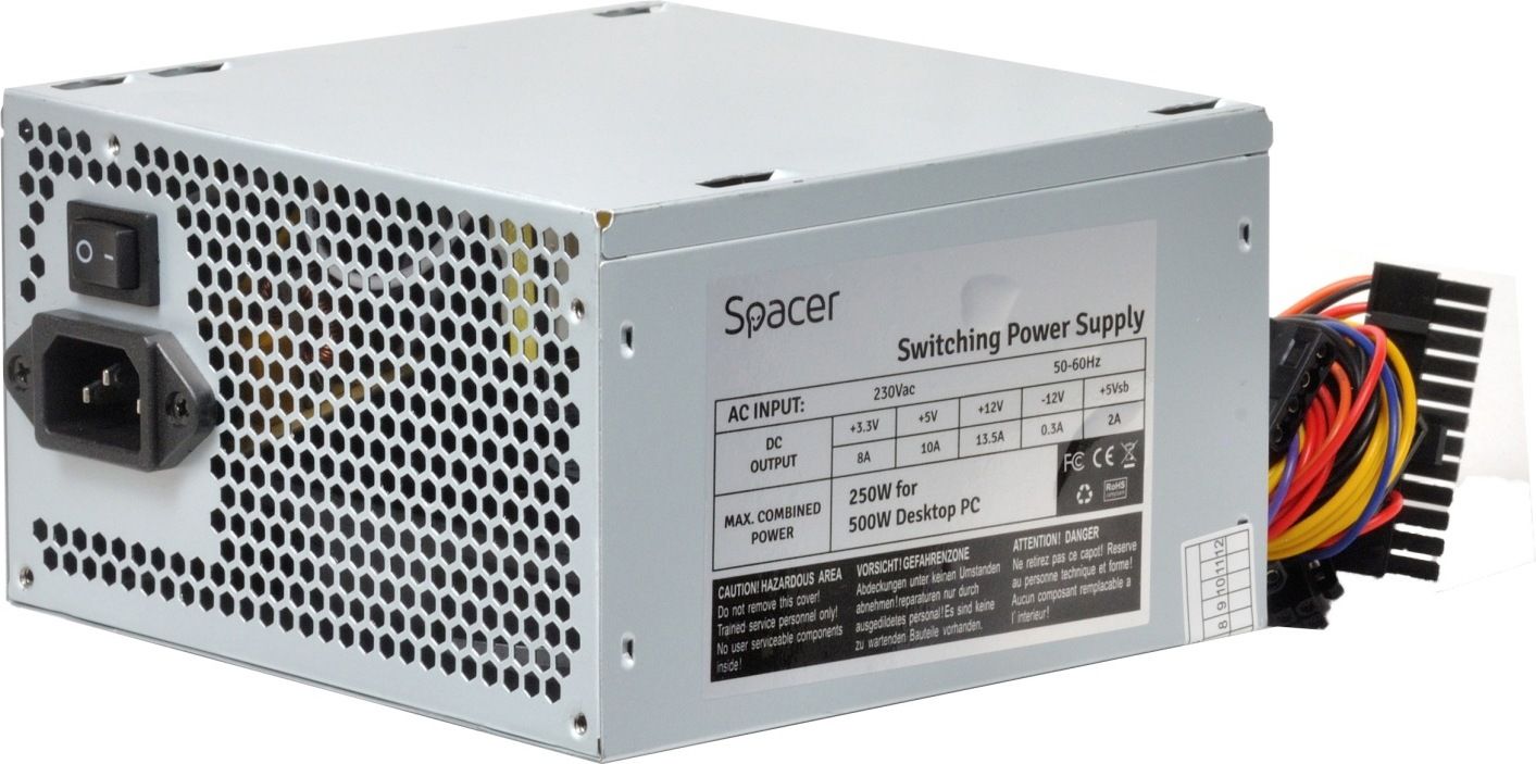 SURSA SPACER 500 (250W for 500W Desktop PC), fan 120mm, Switch ON/OFF 
